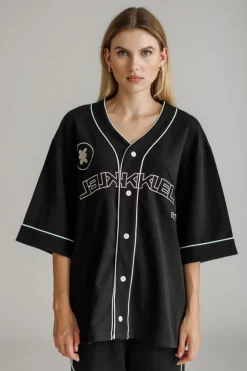 Best Karo Kauer Baseballshirt Black