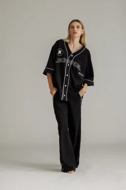 Best Karo Kauer Baseballshirt Black
