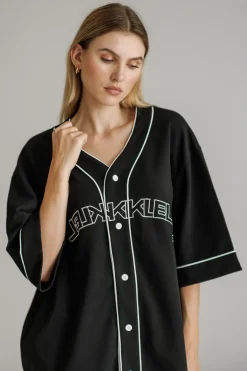 Best Karo Kauer Baseballshirt Black