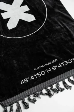 Outlet Karo Kauer Beach Towel Black Logo