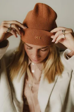 Fashion Karo Kauer Beanie Brown