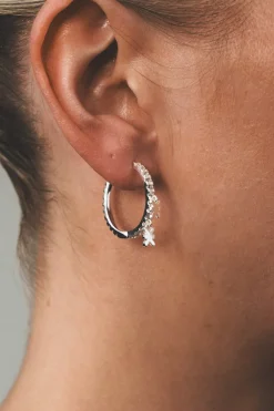 New Karo Kauer Creole Sparkle Mini Logos Silver