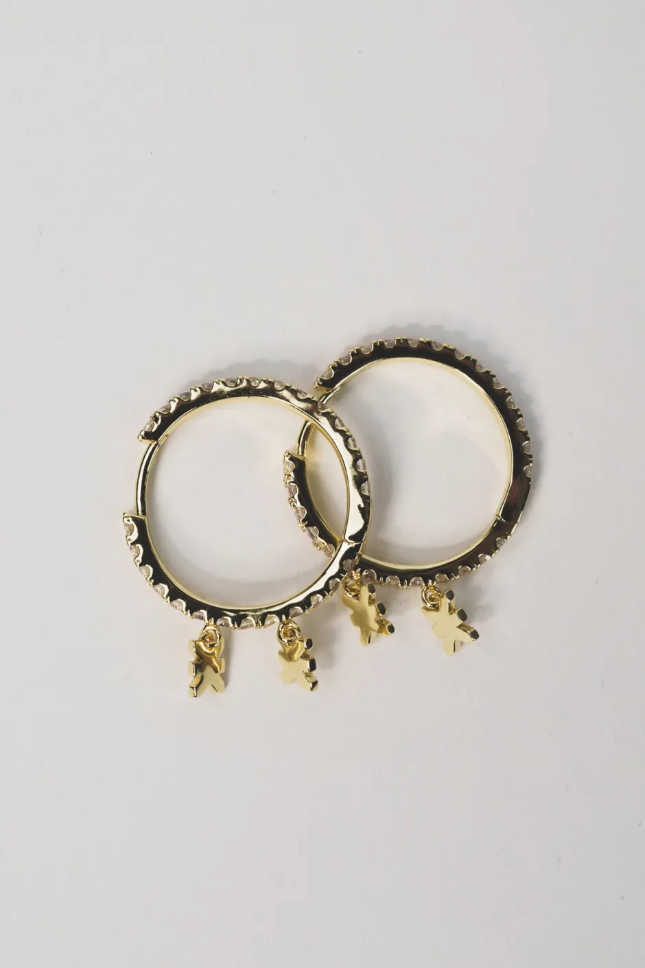 Hot Karo Kauer Creole Sparkle Mini Logos Gold