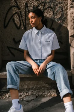 Sale Karo Kauer Cropped Blouse Striped