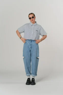 Sale Karo Kauer Cropped Blouse Striped