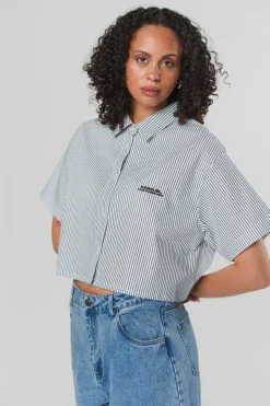 Sale Karo Kauer Cropped Blouse Striped