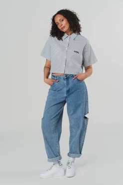 Sale Karo Kauer Cropped Blouse Striped