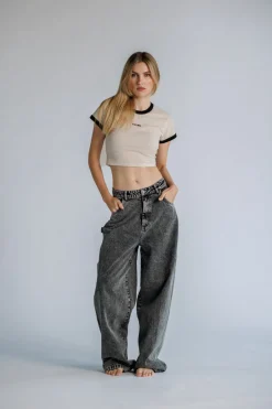 Clearance Karo Kauer Cropped Ringer Shirt