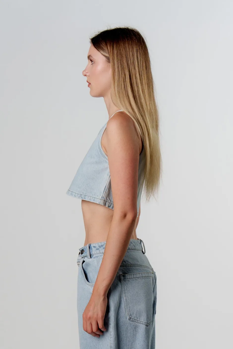 Best Karo Kauer Denim Cropped Top