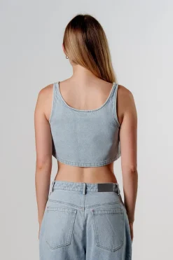 Best Karo Kauer Denim Cropped Top