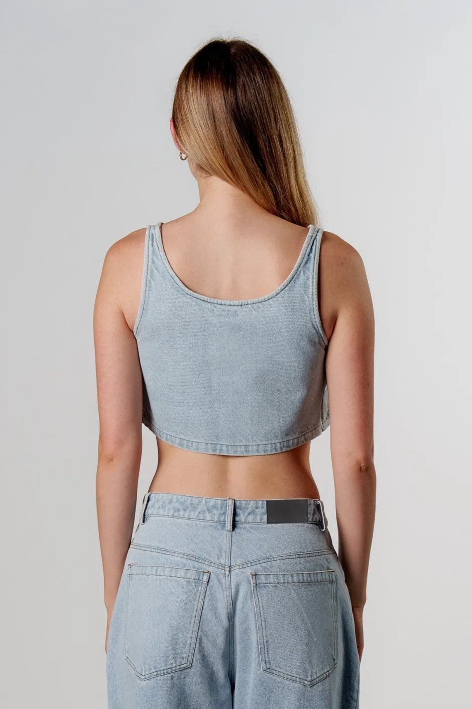 Best Karo Kauer Denim Cropped Top