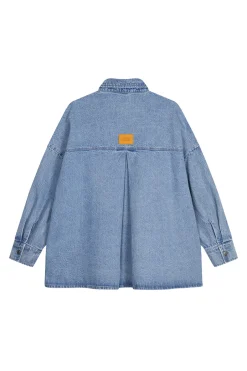 Fashion Karo Kauer Denim Overshirt Blue