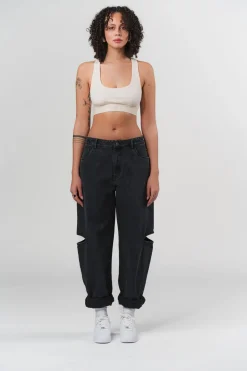 New Karo Kauer Denim Pants Black Cut Out