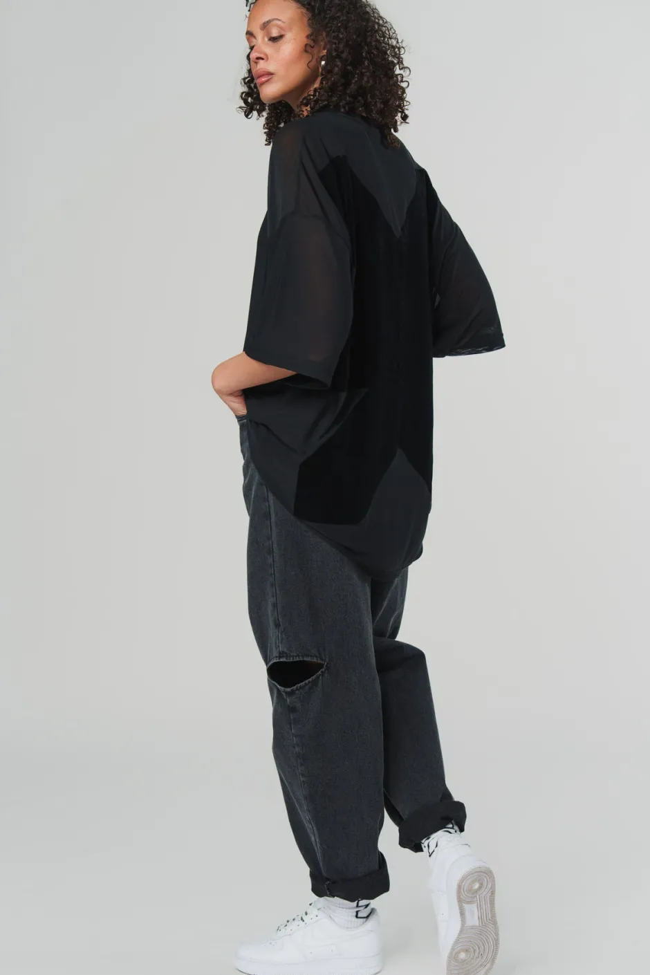 Clearance Karo Kauer Denim Pants Black Cut Out Petite