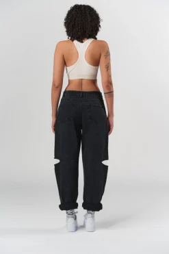 New Karo Kauer Denim Pants Black Cut Out