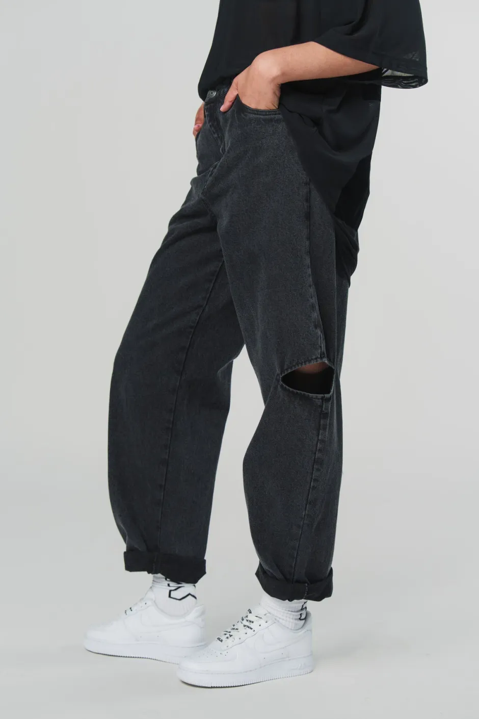 Clearance Karo Kauer Denim Pants Black Cut Out Petite