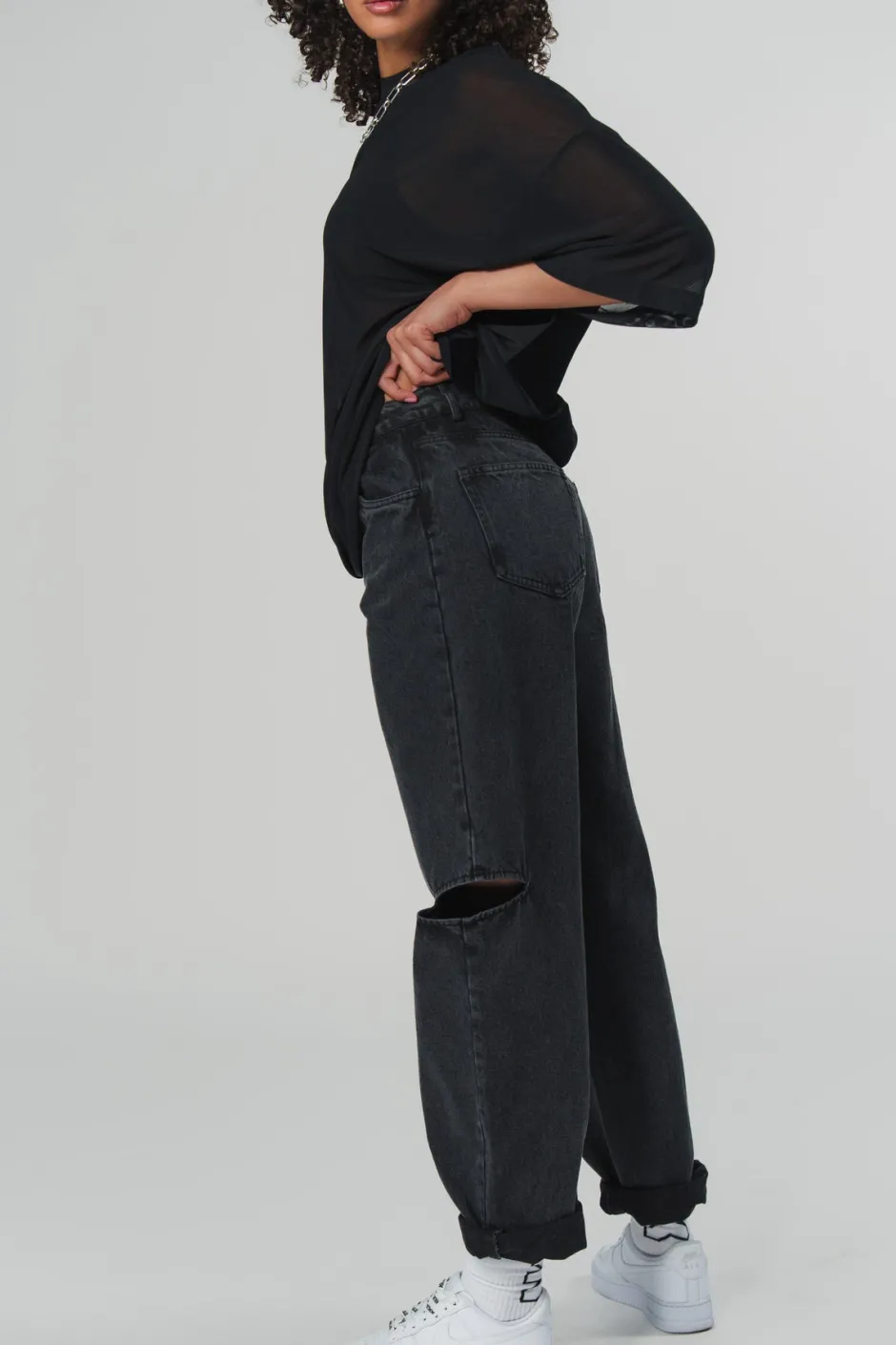 Clearance Karo Kauer Denim Pants Black Cut Out Petite