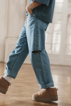 Fashion Karo Kauer Denim Pants Blue Cut Out