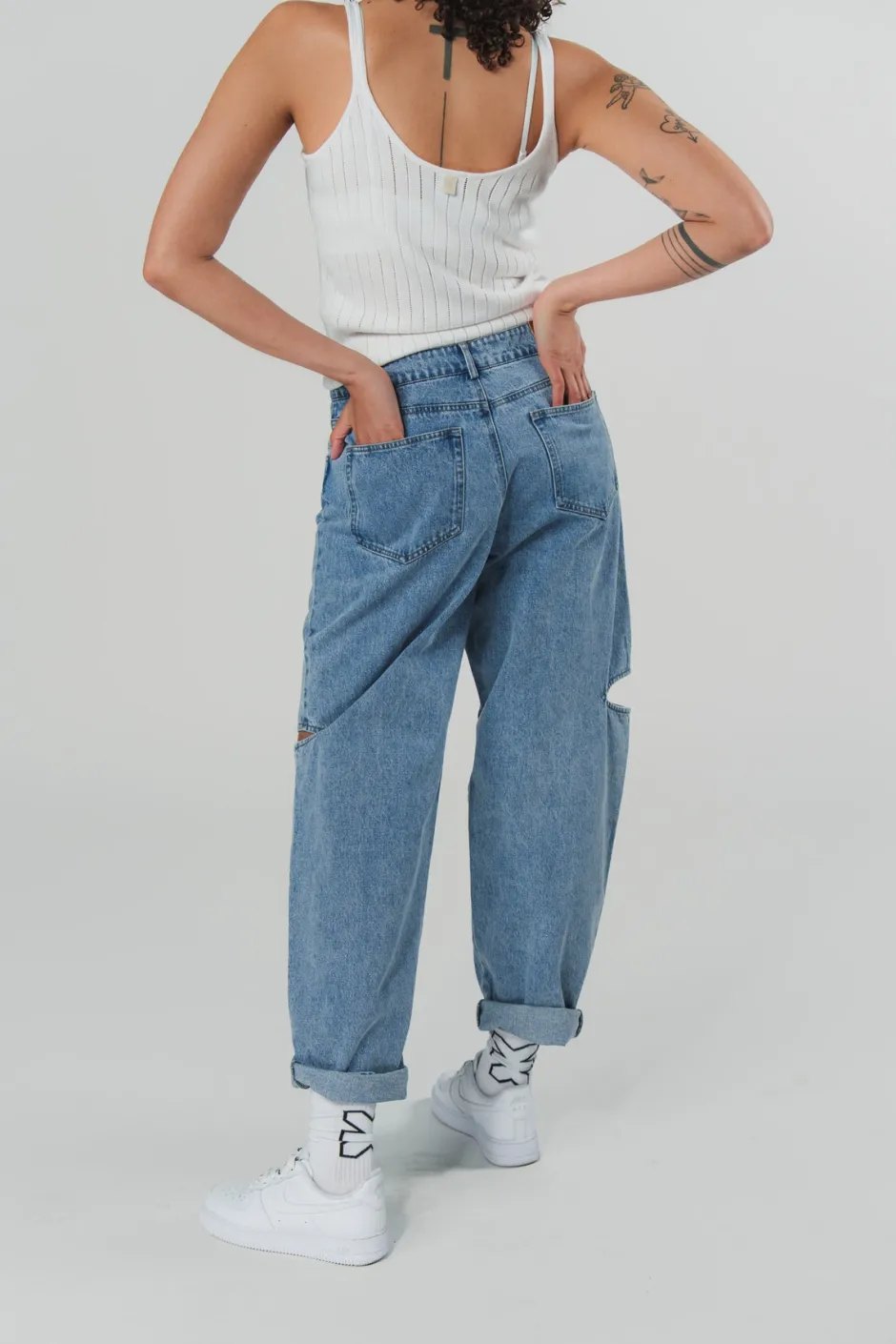 Best Karo Kauer Denim Pants Blue Cut Out Petite