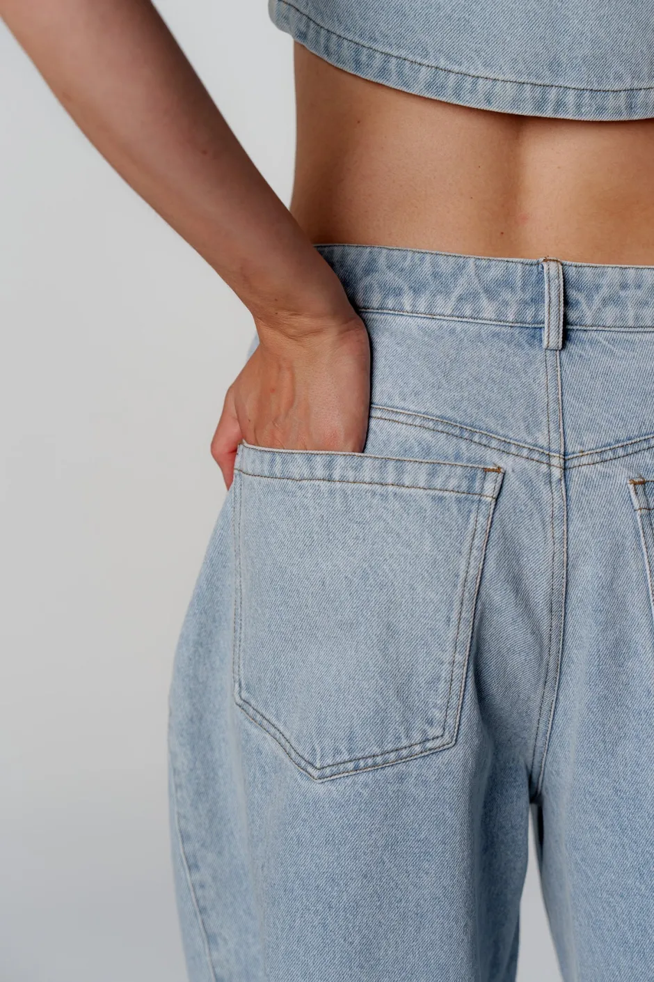 Outlet Karo Kauer Denim Pants Light Blue