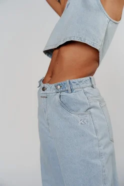 Outlet Karo Kauer Denim Pants Light Blue
