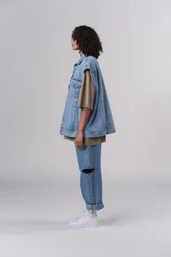 Clearance Karo Kauer Denim Vest Blue