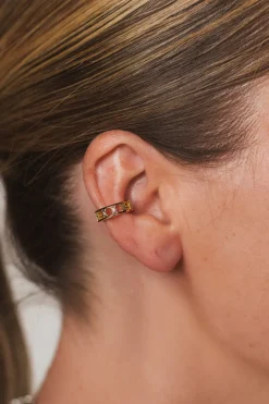 Fashion Karo Kauer Earcuff Logo Gold