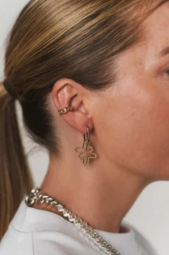 Fashion Karo Kauer Earcuff Logo Gold