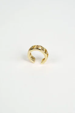 Fashion Karo Kauer Earcuff Logo Gold