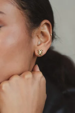 Hot Karo Kauer Earring Logo Gold