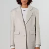 Outlet Karo Kauer Fake Fur Blazer Light Grey