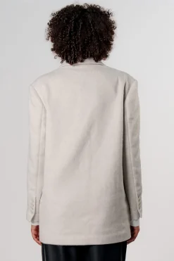 Outlet Karo Kauer Fake Fur Blazer Light Grey