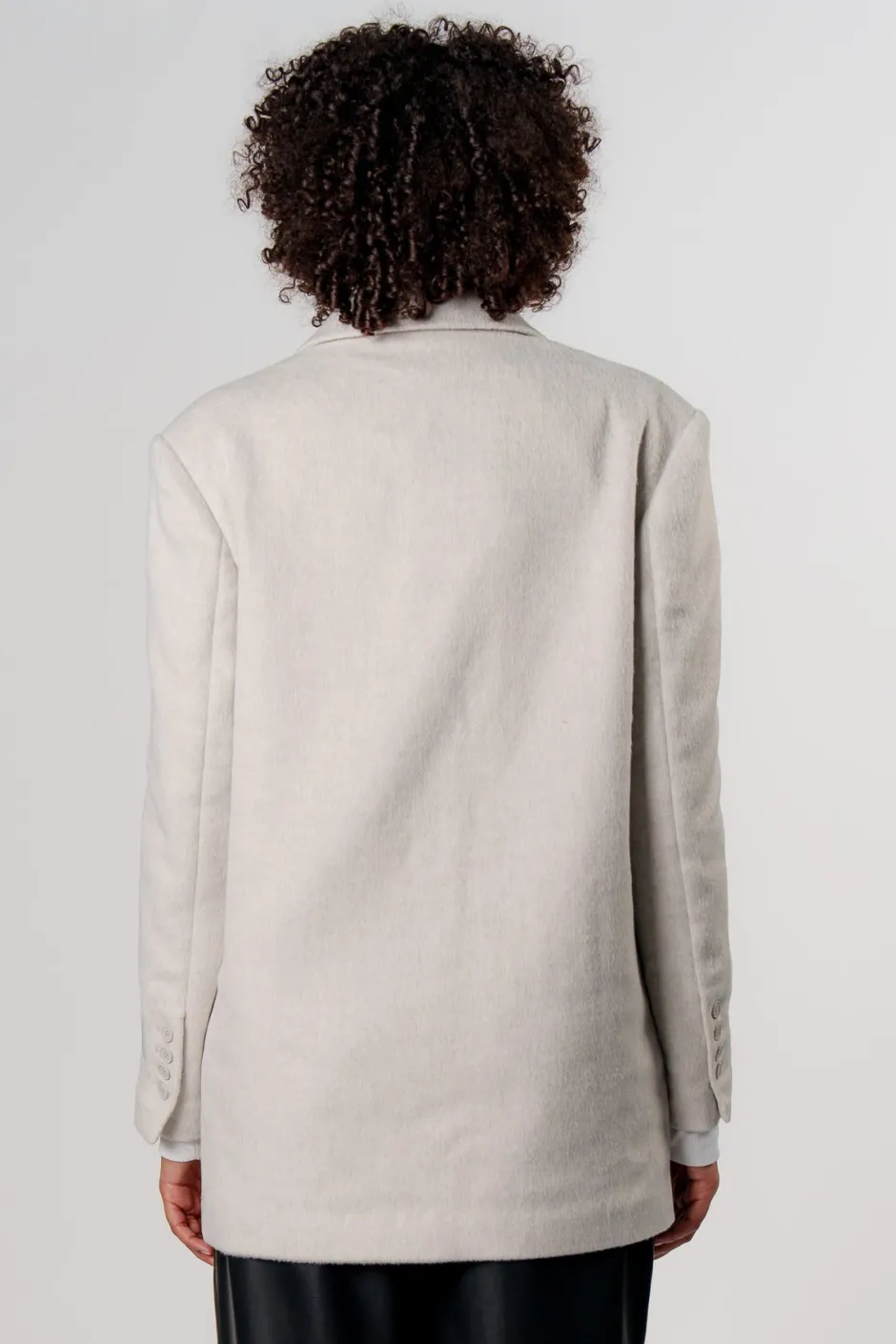 Outlet Karo Kauer Fake Fur Blazer Light Grey