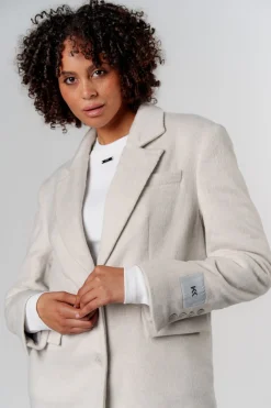 Outlet Karo Kauer Fake Fur Blazer Light Grey