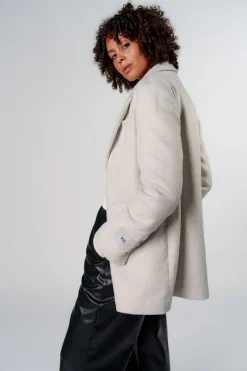 Outlet Karo Kauer Fake Fur Blazer Light Grey