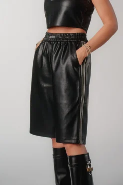 Online Karo Kauer Faux Leather Bermuda Shorts