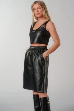 Online Karo Kauer Faux Leather Bermuda Shorts