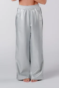 New Karo Kauer Faux Leather Pants Silver