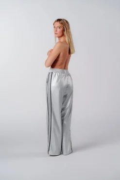 New Karo Kauer Faux Leather Pants Silver