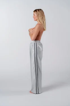 New Karo Kauer Faux Leather Pants Silver