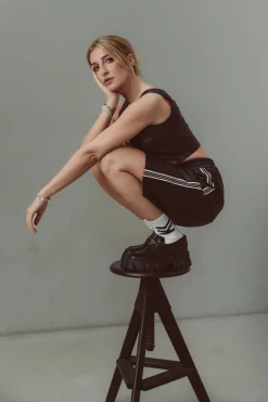 Outlet Karo Kauer Faux Leather Top