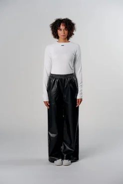 Hot Karo Kauer Faux Leather Trackpants Black
