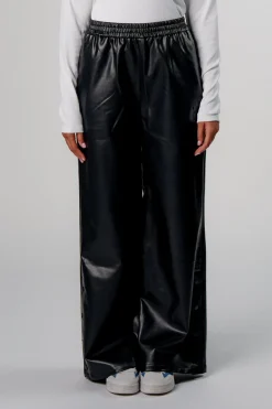 Hot Karo Kauer Faux Leather Trackpants Black