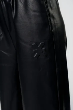 Hot Karo Kauer Faux Leather Trackpants Black