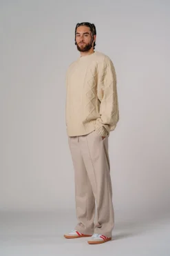 Outlet Karo Kauer Formal Pants Beige Melange