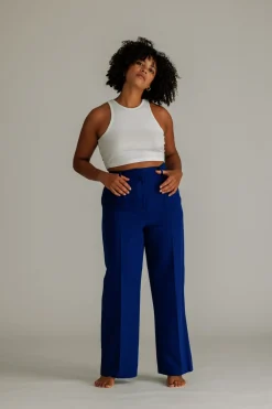 Fashion Karo Kauer Formal Pants Blue
