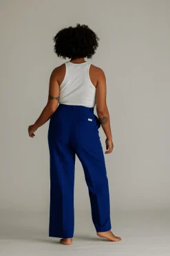 Fashion Karo Kauer Formal Pants Blue