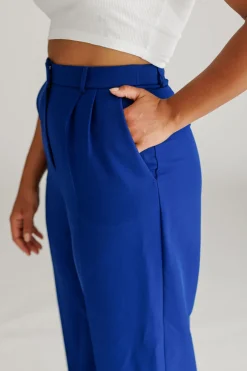 Fashion Karo Kauer Formal Pants Blue