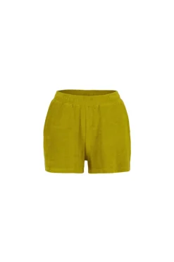 Fashion Karo Kauer Frottee Shorts Olive