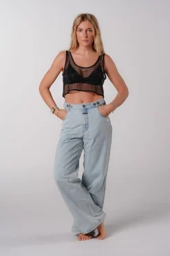 Hot Karo Kauer Glitter Net Top